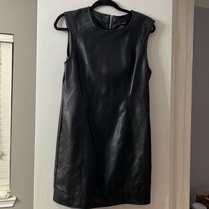 Forever 21 black faux leather mini dress size large